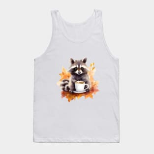 Coffee raccoon fall vibes Tank Top